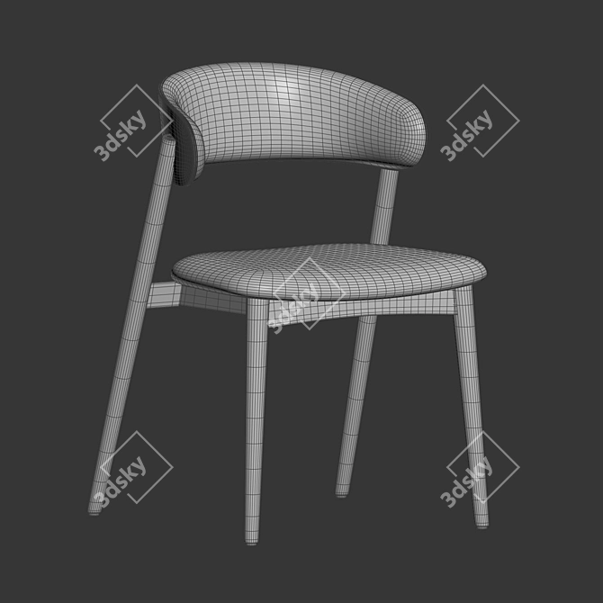 Siena Chair: Luxe Leather Velvet 3D model image 5