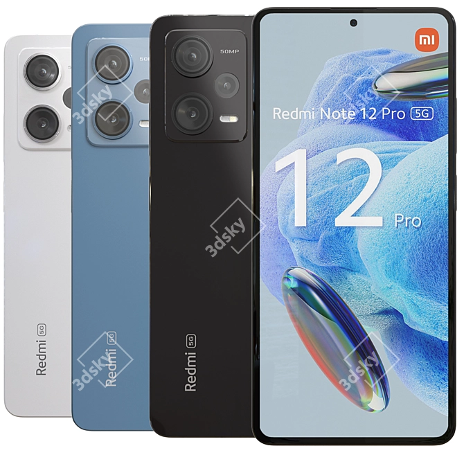 Detailed Redmi Note 12 Pro 5G 3D model image 1