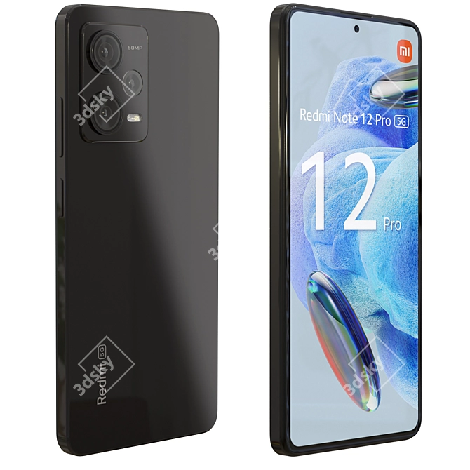 Detailed Redmi Note 12 Pro 5G 3D model image 3