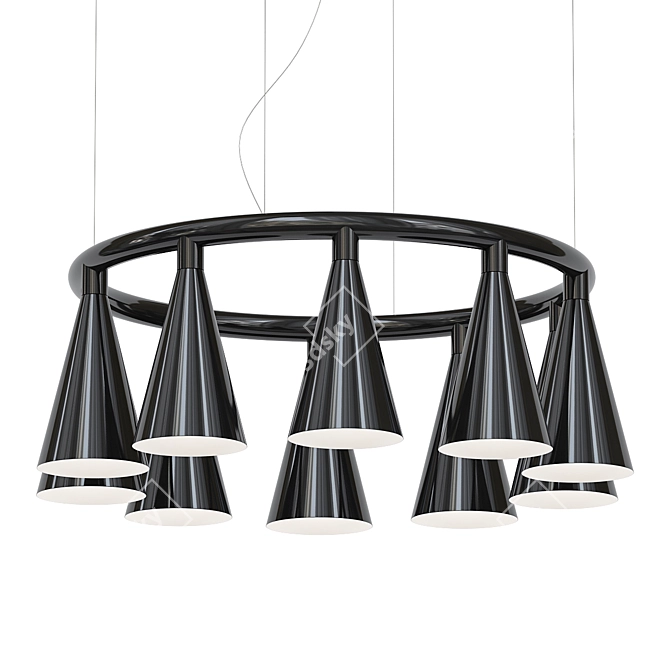 Komori R10 Chandelier Elegantly Crafted 3D model image 1