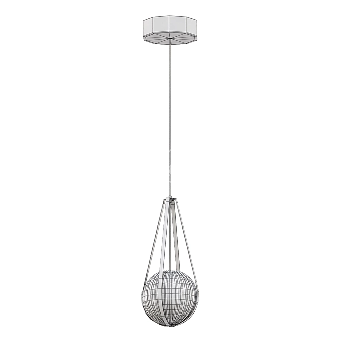 Smoke Ribbed Glass Pendant Light 3D model image 3