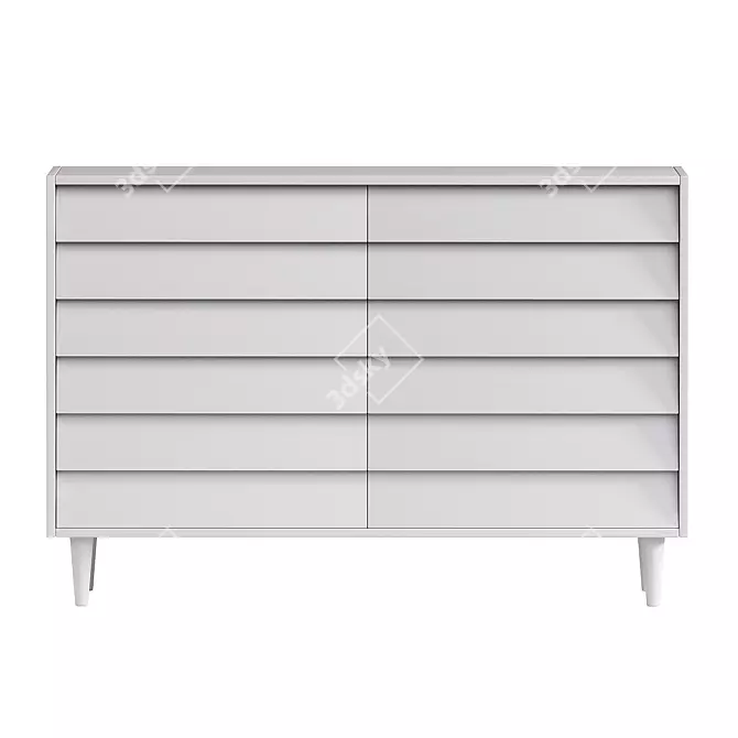 Pippa 6-Drawer Dresser in Millimeters 3D model image 2