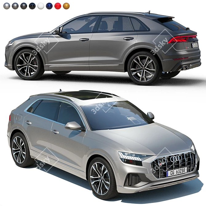 High-detail AUDI SQ8 3D Model 3D model image 1