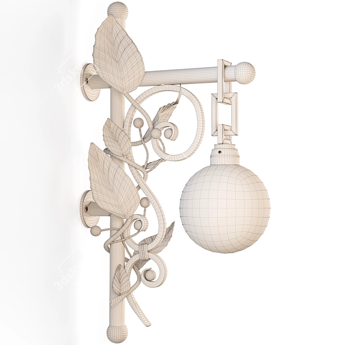 Elegant Forged Wall Sconce 3D model image 5