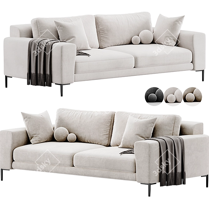 Modern Comfort: Harper Sofa Design 3D model image 1