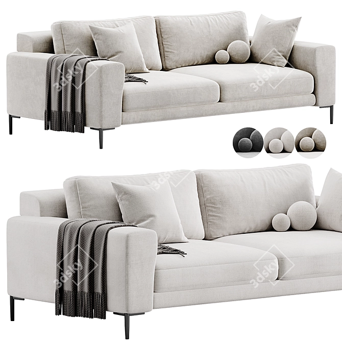 Modern Comfort: Harper Sofa Design 3D model image 3