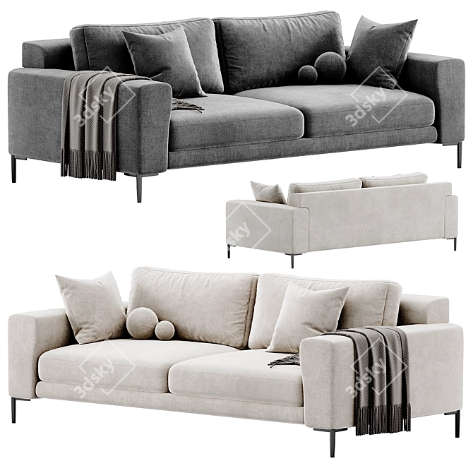 Modern Comfort: Harper Sofa Design 3D model image 4