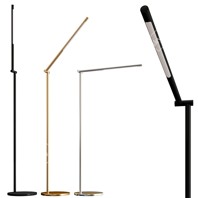 Cona Large Articulating LED Floor Lamp 3D model image 1