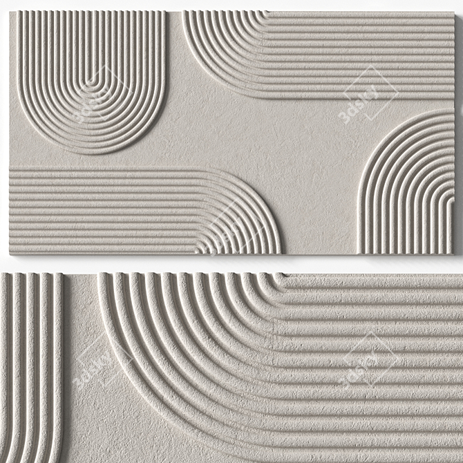 "Stone Relief Wall Panel Art 3D model image 2