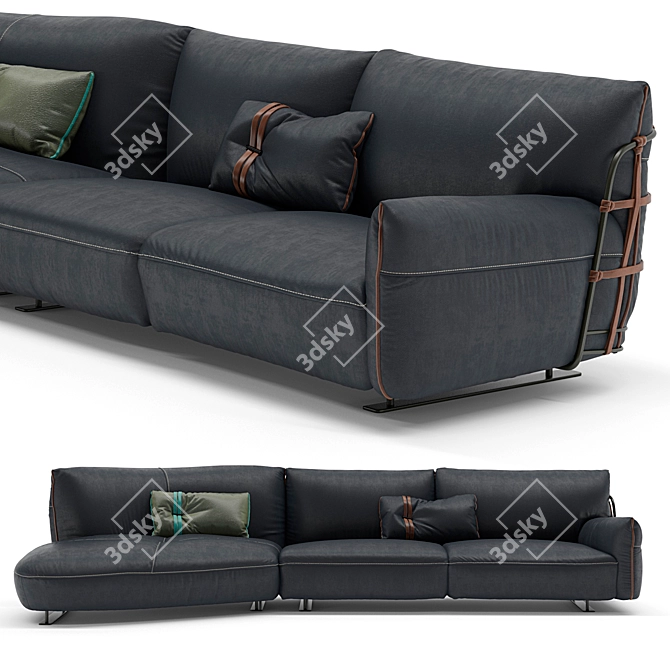 Cocoon Sofa 3DS Model Download 3D model image 2