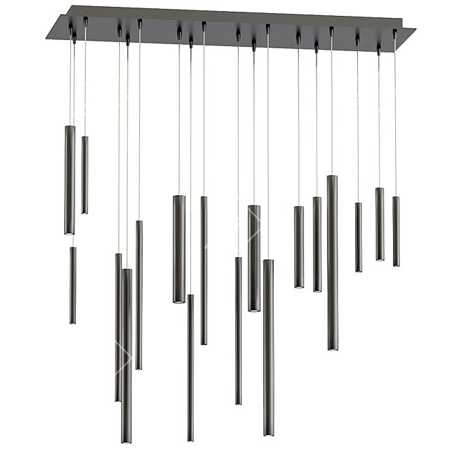 Sleek Santana Linear Chandelier 3D model image 1