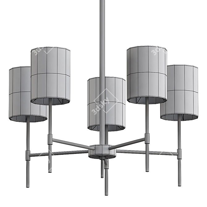 Modern Matte Black Chandelier Model 3D model image 3