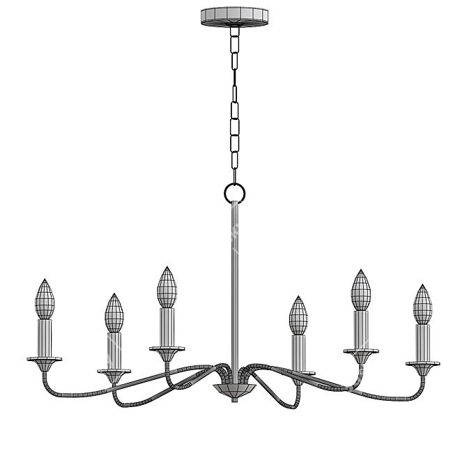 Elk Home Quinn Chandelier Bronze 3D model image 3