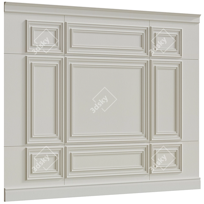 Title: Elegant Decorative Stucco with Moulding 3D model image 1