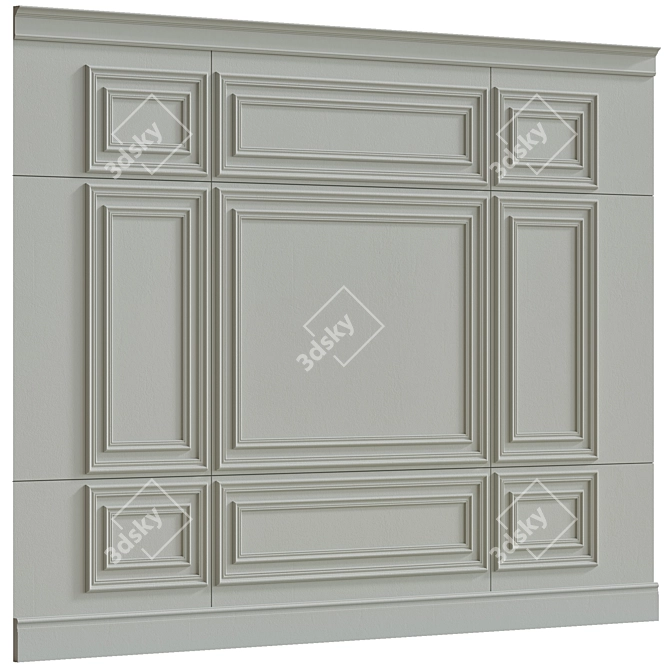 Title: Elegant Decorative Stucco with Moulding 3D model image 2