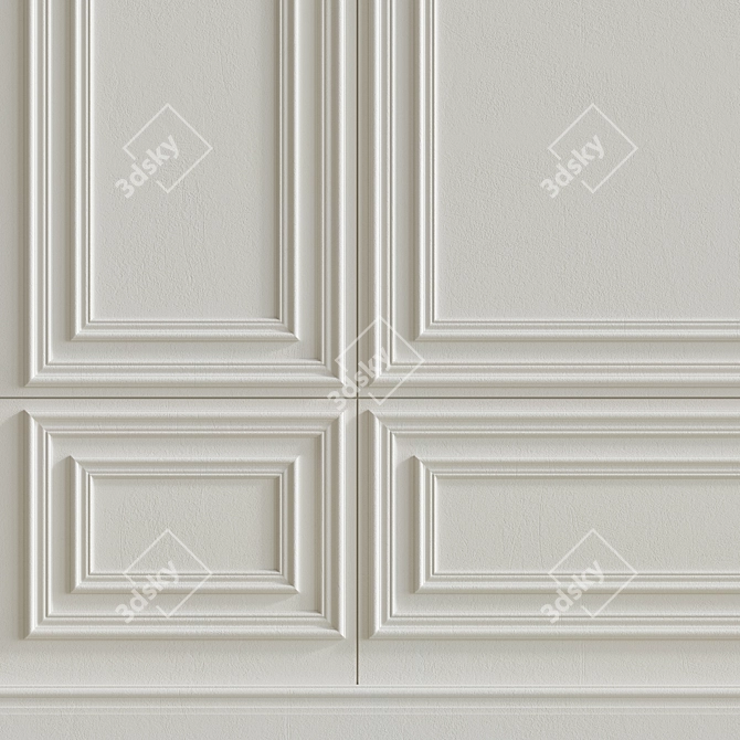 Title: Elegant Decorative Stucco with Moulding 3D model image 4