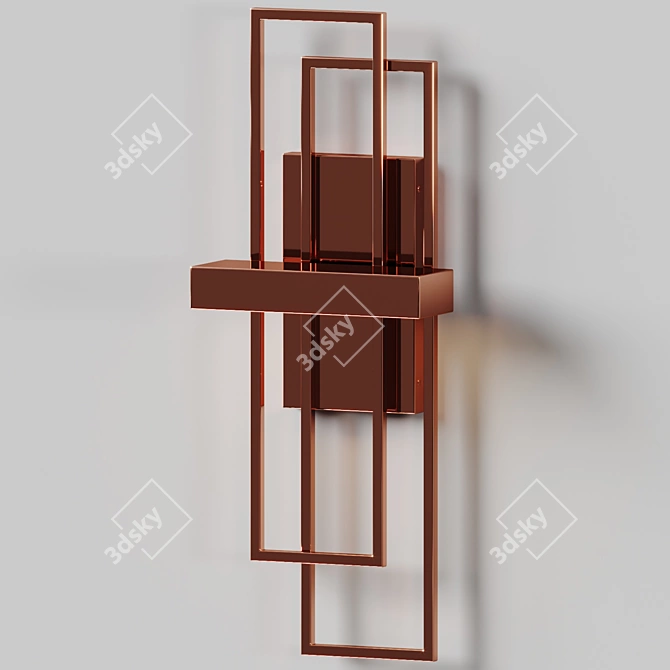 Modern Metal Geometric Wall Sconce 3D model image 3