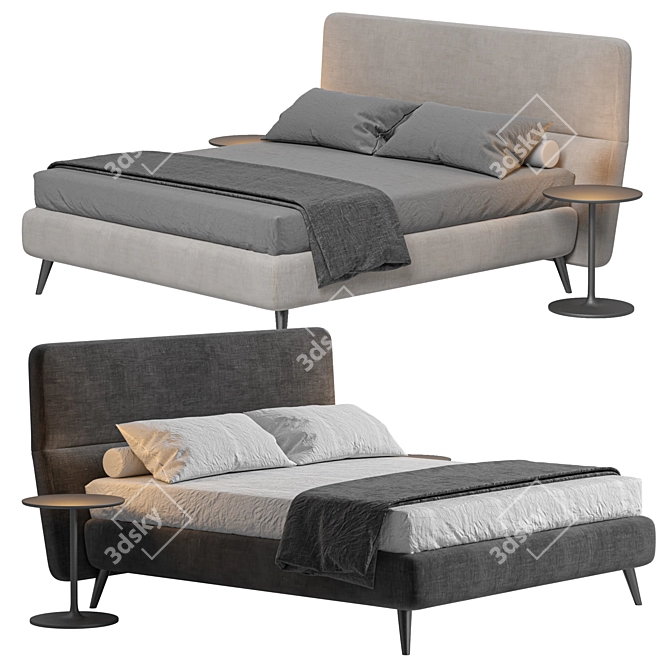 Elegant DE-LIGHT Bed Twils 3D model image 2