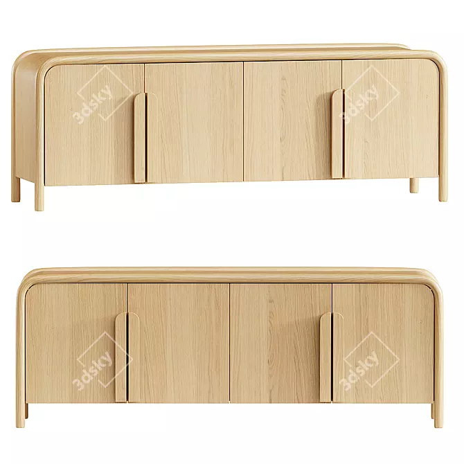 Sleek Annie Storage Credenza 3D model image 1