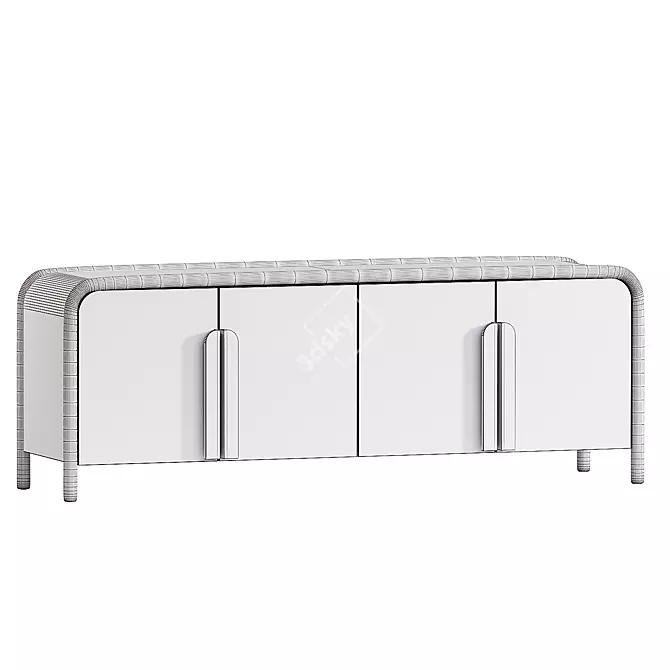 Sleek Annie Storage Credenza 3D model image 2