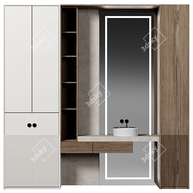 Versatile Bathroom Furniture Set 3D model image 1