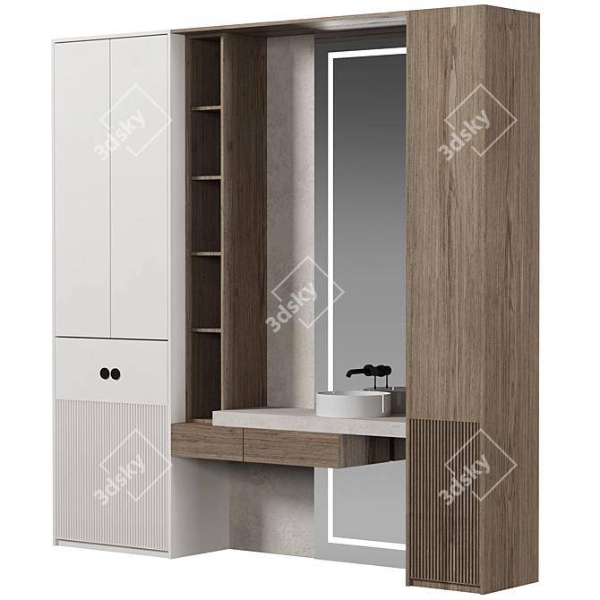 Versatile Bathroom Furniture Set 3D model image 2