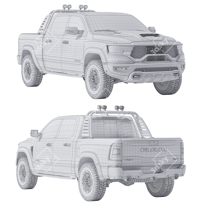 Dodge Ram 1500 TRX 3D Model 3D model image 3