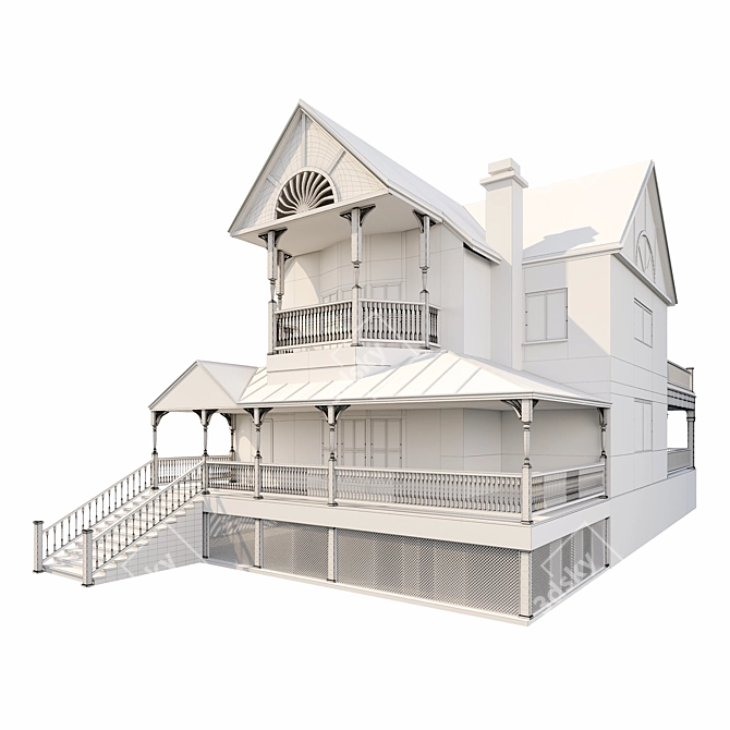 Enchanted Victorian Estate Home 3D model image 5