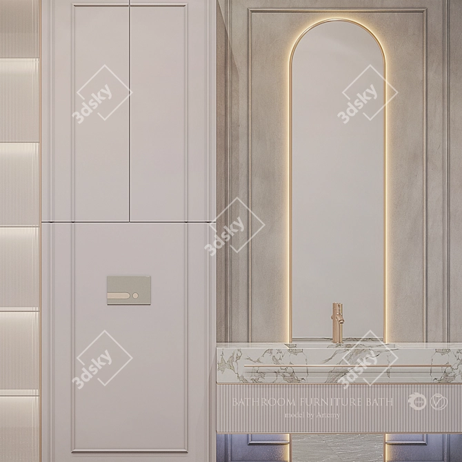 Custom Bathroom Furniture Set 3D model image 2