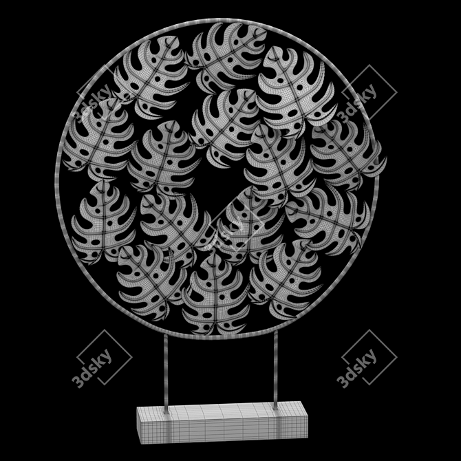 Tabletop Monstera Decor Panel 3D model image 2