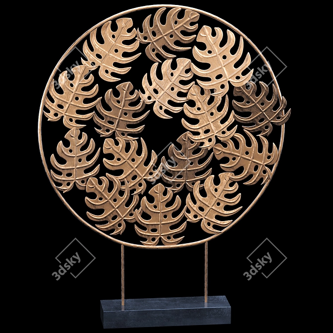 Tabletop Monstera Decor Panel 3D model image 3