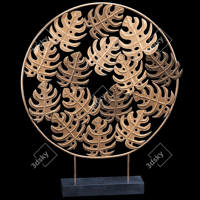 Tabletop Monstera Decor Panel 3D model image 4