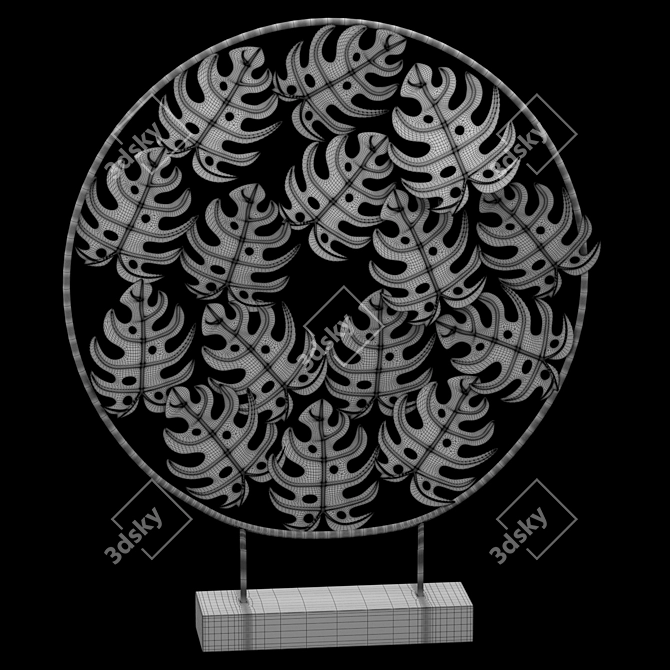 Tabletop Monstera Decor Panel 3D model image 5