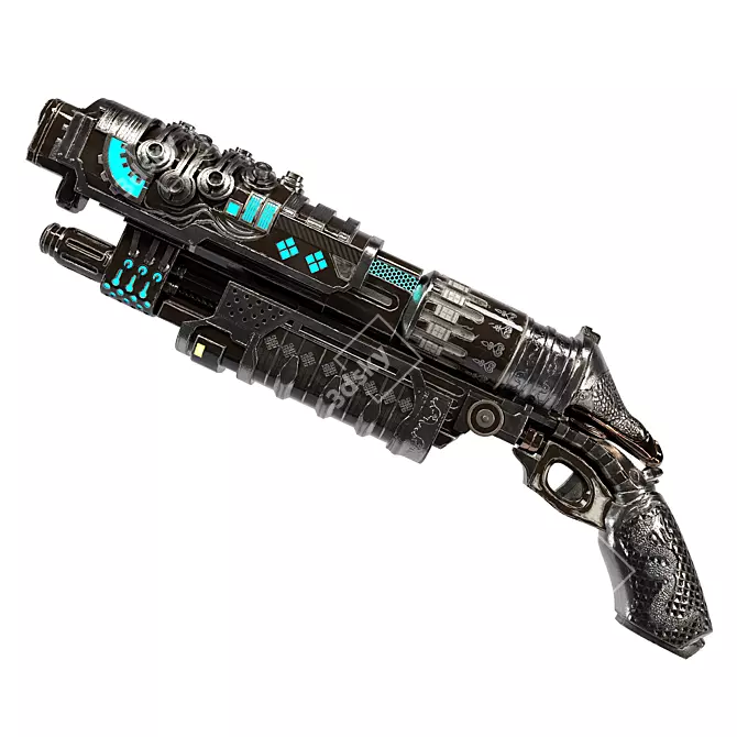 Retro Sci-Fi Blaster - Vintage Space Gun 3D model image 1