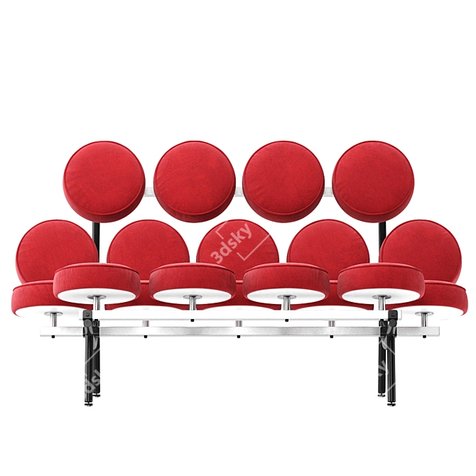 Modern Red Velvet Sofa Vray 3D model image 3