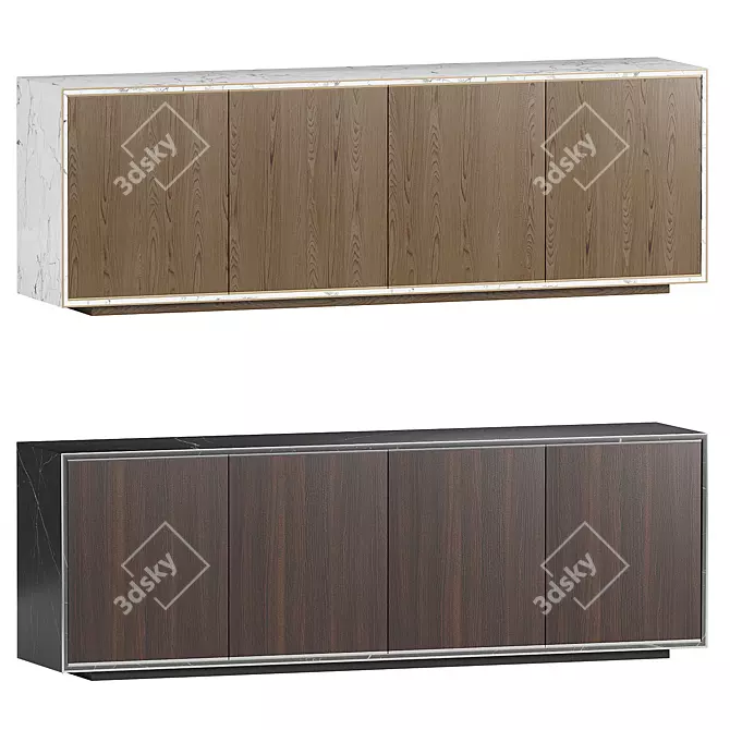 Modern Rustic Rick Sideboard 3D model image 1