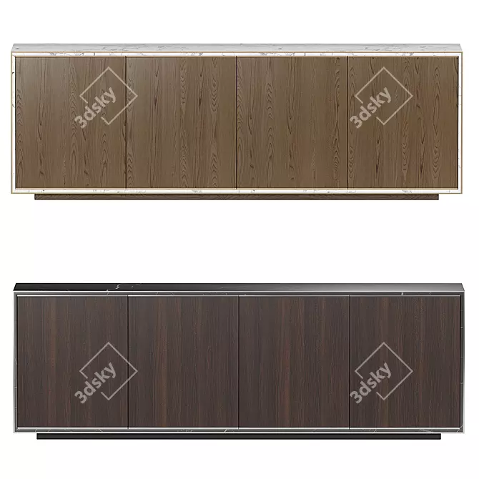 Modern Rustic Rick Sideboard 3D model image 2