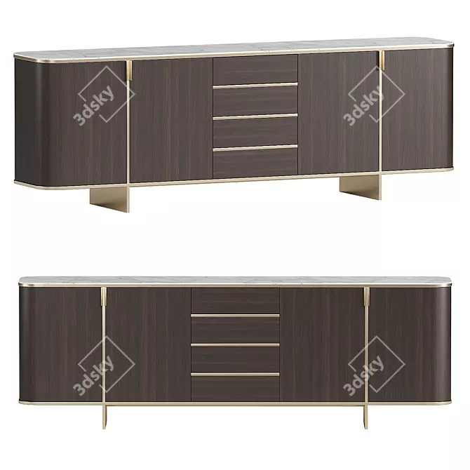 Modern Dean Sideboard in Millimeters 3D model image 1