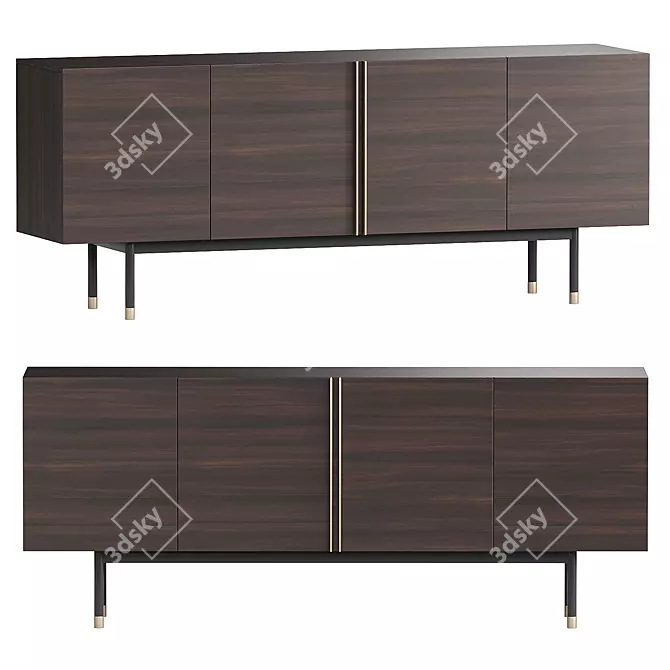 Contemporary Cuba Sideboard 3D Model 3D model image 1