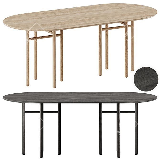 TEULAT JUNCO Modern Oval Table 3D model image 1