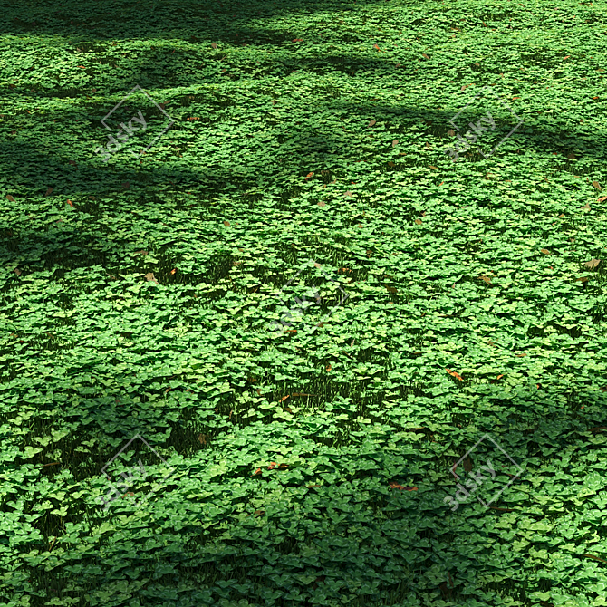 Lush Clover Lawn Asset Kit 3D model image 1