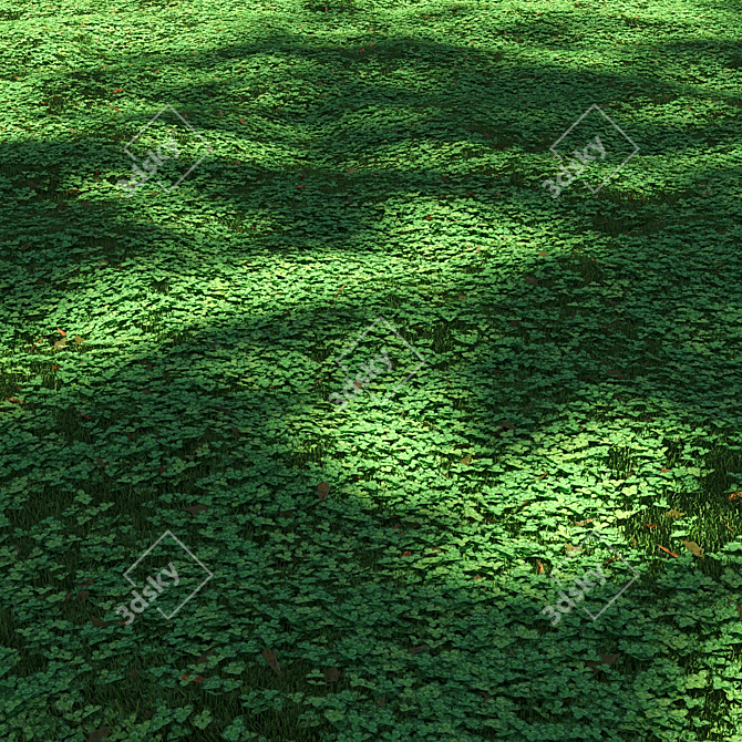 Lush Clover Lawn Asset Kit 3D model image 2