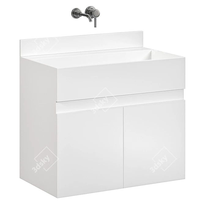 Resin Splashback Upstand Matte 1200 3D model image 1