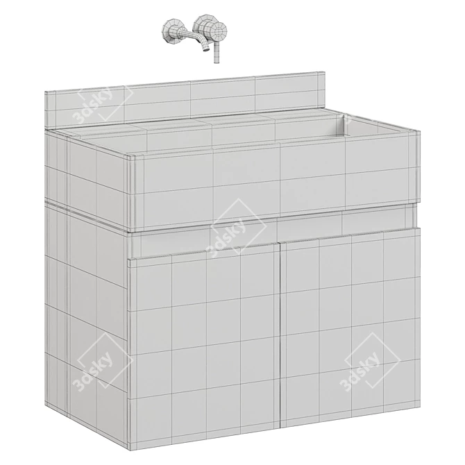 Resin Splashback Upstand Matte 1200 3D model image 3