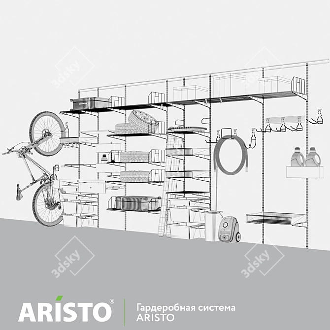 Aristo Garage Storage System 3D model image 2