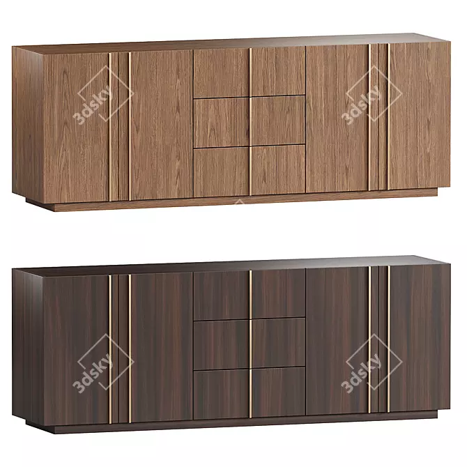 Elegant Macau Sideboard in Millimeters 3D model image 1