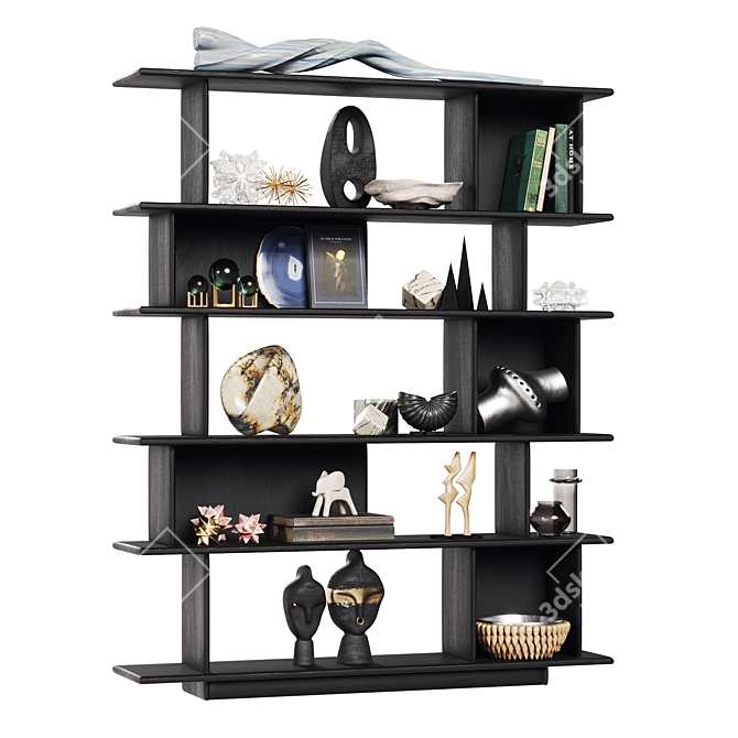 Modern Open Bookshelf by WEST ELM 3D model image 1