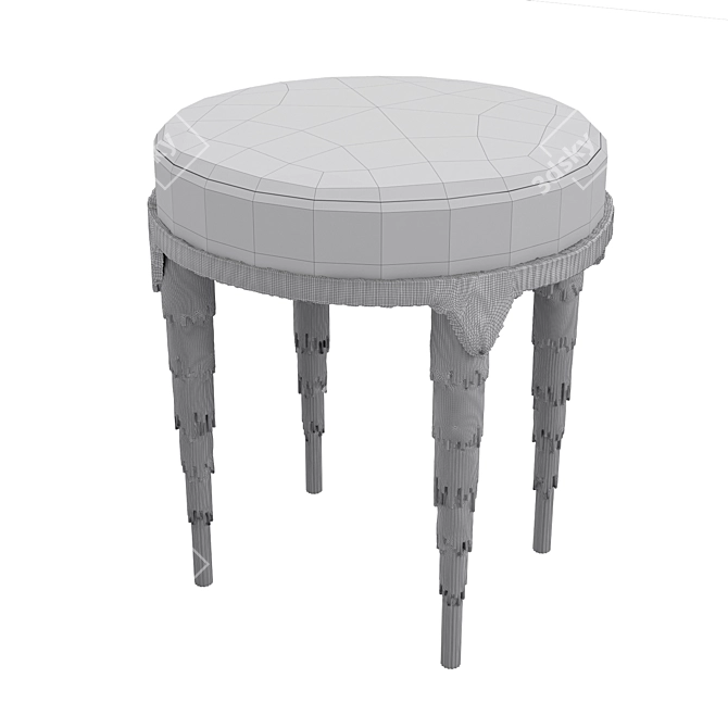 Rye Straw Ecru Base Stool 3D model image 6