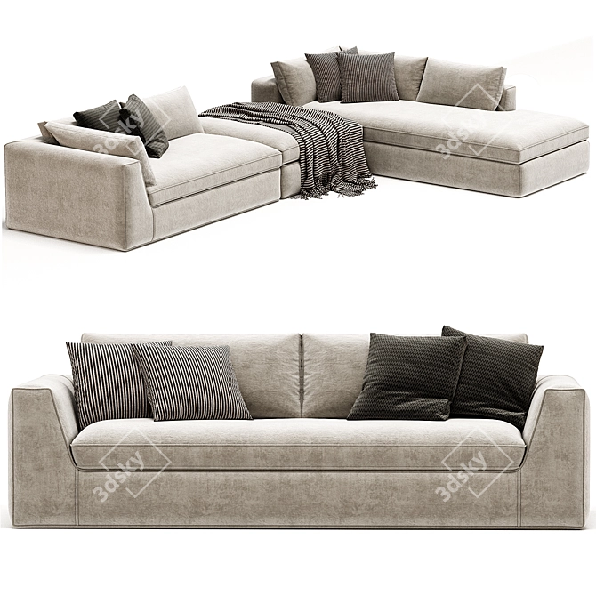 Meridiani Louis Modern Sofa Design 3D model image 1