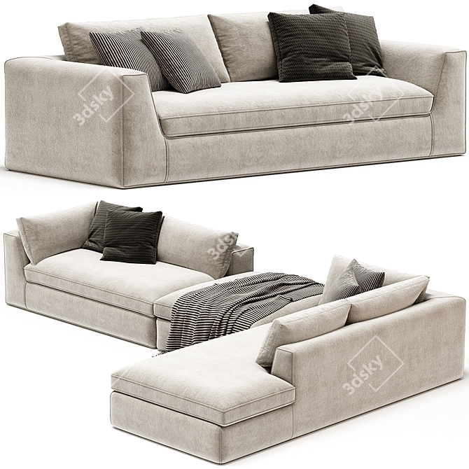 Meridiani Louis Modern Sofa Design 3D model image 2